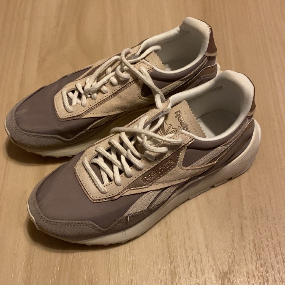 Reebok Womens Sneakers Taupe and Cream Casual Shoes